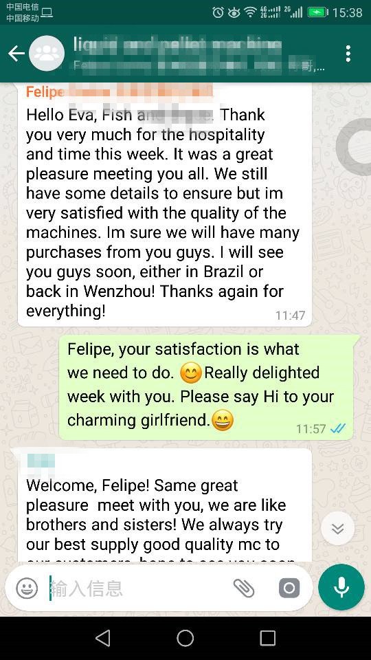 Mesin pengisian kapsul cecair, mesin pengapit kapsul, pengadun super dengan pelletizer untuk pelanggan Brazil